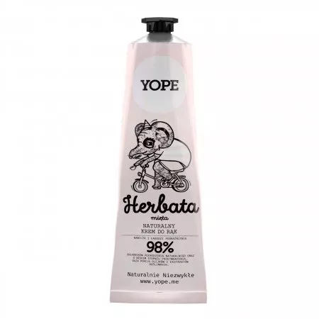Yope, naturalny krem do rąk, Herbata i Mięta, 100ml