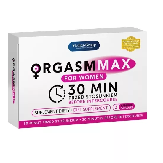 Medica-Group Orgasm Max For Women suplement diety na wywołanie podniecenia i orgazmu 2 kapsułki - data ważności (9.2026)