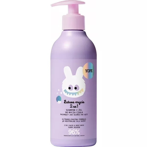 Yope, szampon i żel do mycia ciała dla dzieci 2w1, słońce na łące, 300ml
