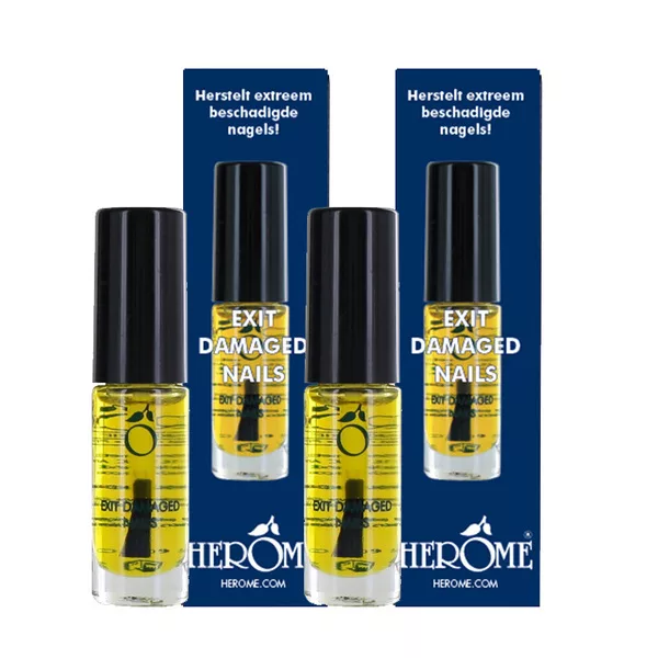 Herome Exit Damaged Nails, kuracja do zniszczonych paznokci po tipsach, 2x7ml