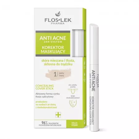 Floslek Anti Acne 24h System korektor maskujący 1 Jasny