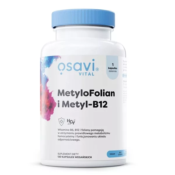 Osavi MetyloFolian i Metyl-B12 suplement diety 120 kapsułek