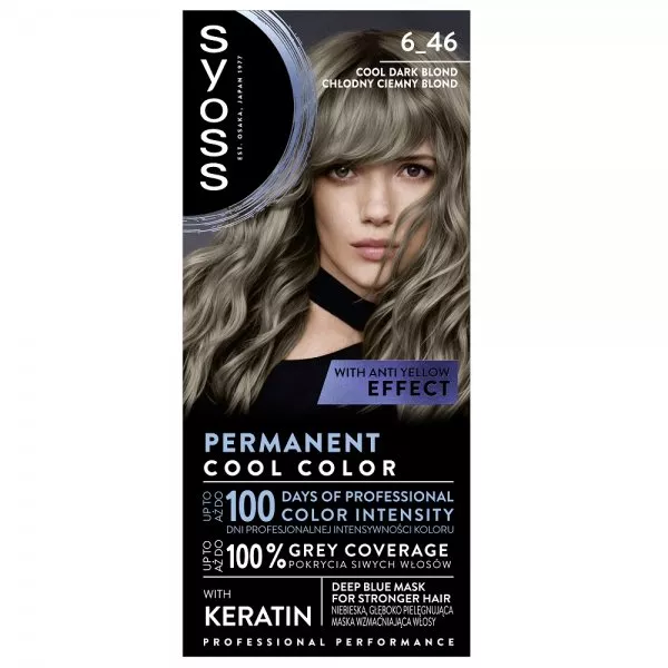 Syoss Permanent Cool Color farba do włosów 6_46 Chłodny Ciemny Blond