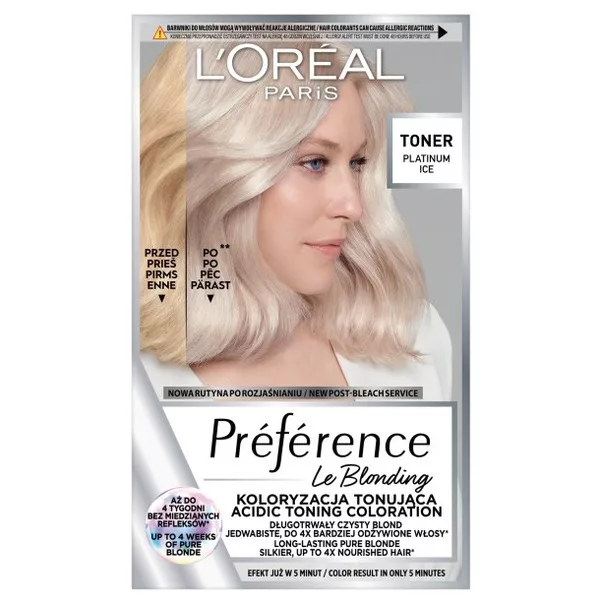 L'Oreal Paris Preference Le Blonding koloryzacja tonizująca do włosów Platinum Ice
