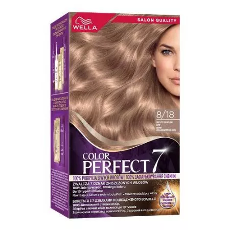 Wella Color Perfect 7, farba do włosów, 8/18 świet perłowy jasny blond, 50ml
