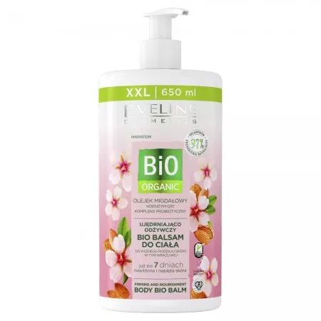 Eveline Bio Organic, ujędrniająco-odżywczy balsam do ciała z olejkiem migdałowym, 650ml