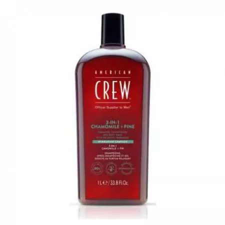 American Crew 3w1 Chamomile&Pine, szampon, odżywka i żel pod prysznic w jednym, 1000ml