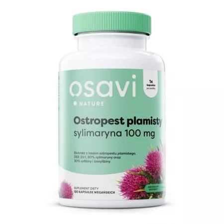 Osavi Ostropest Plamisty + Sylimaryna 100mg suplement diety wspierający prawidłowe funkcjonowanie wątroby 120 kapsułek