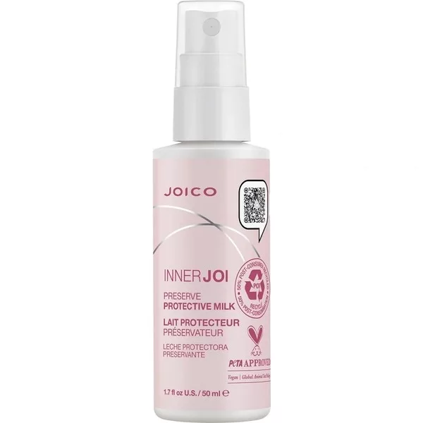 Joico InnerJoi Preserve Protective Milk, wegańskie mleczko termoochronne do włosów farbowanych, 50ml