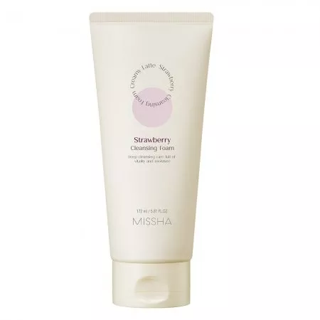 Missha Creamy Latte Cleansing Foam kremowa pianka oczyszczająca do twarzy Strawberry 172ml