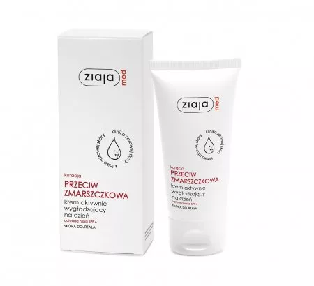 Ziaja Med Kuracja przeciwzmarszczkowa, krem aktywnie wygładzający na dzień SPF 6, 50ml
