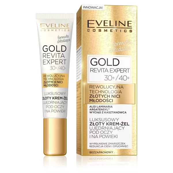 Eveline Gold Revita Expert, krem-żel ujędrniający pod oczy i na powieki, 30+/40+, 15ml