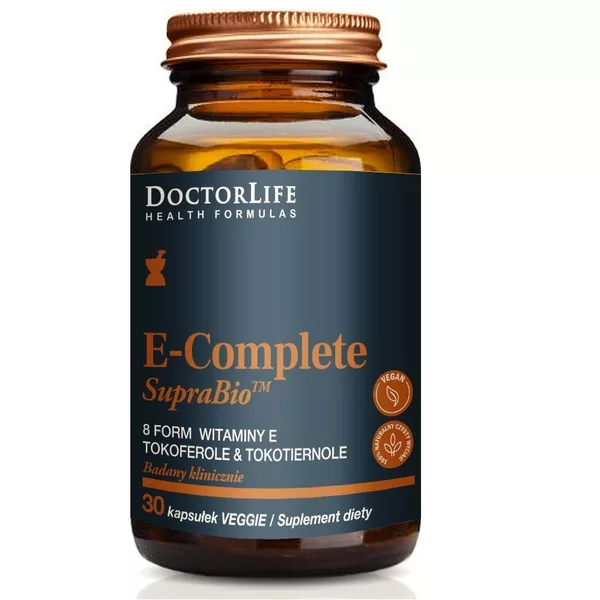 Doctor Life E-Complete SupraBio 8 witamin E nowej generacji suplement diety 30 kapsułek
