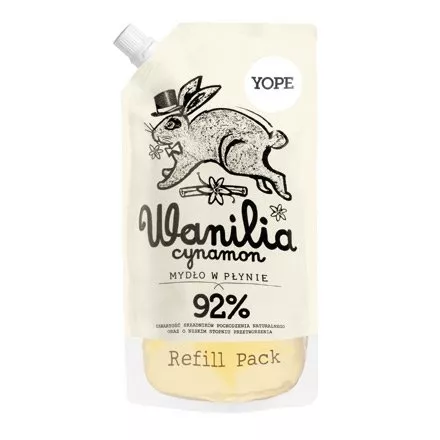 Yope Mydło w płynie, Wanilia i Cynamon, Refill Pack, 500ml