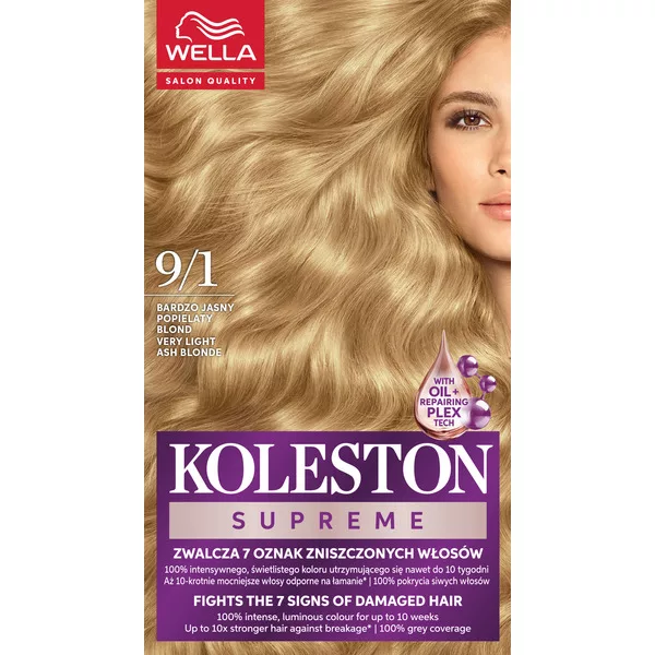 Wella Koleston Supreme, farba do włosów, Bardzo Jasny Popielaty Blond, 9/1, 100ml