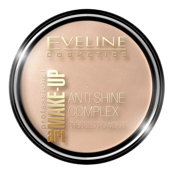 Eveline Cosmetics Art Make Up Anti-Shine Complex Pressed Powder matujący puder mineralny z jedwabiem 37 Warm Beige 14g