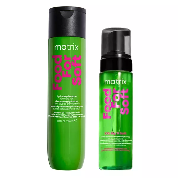 Matrix Food For Soft, zestaw intensywnie nawilżający: pianka + szampon