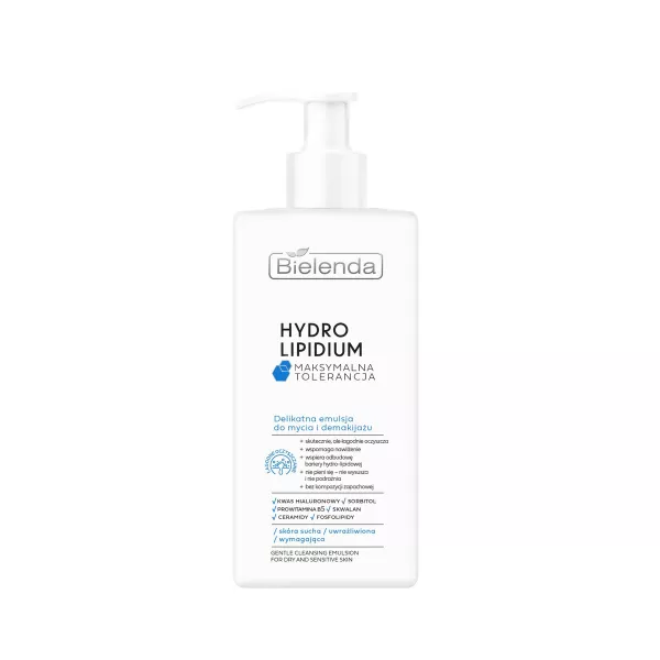 Bielenda Hydro Lipidium Maksymalna Tolerancja, delikatna emulsja do mycia i demakijażu, 300ml