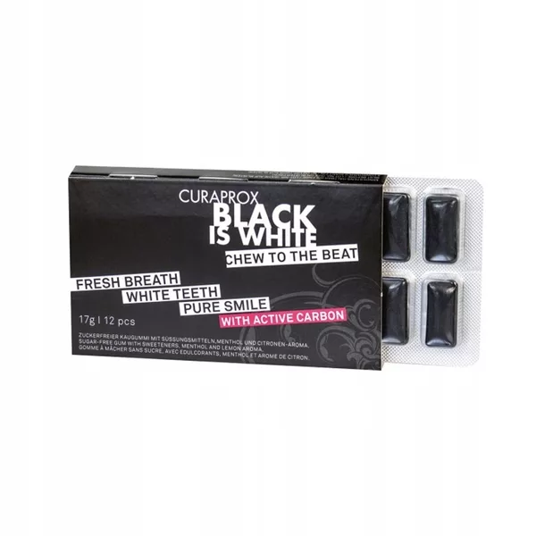 Curaprox Black Is White Chew To The Beat gumy do żucia 17g