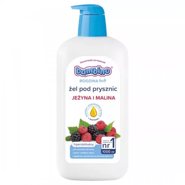 Bambino Rodzina hiperdelikatny żel pod prysznic dla dzieci i dorosłych, Jeżyna i Malina 1000ml