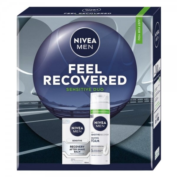 Nivea Men Feel Recovered zestaw pianka do golenia 200ml + balsam po goleniu 100ml