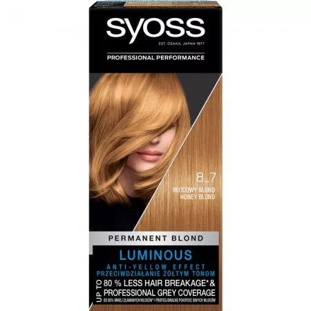 Syoss, Permanent Coloration farba do włosów trwale koloryzująca 8-7 Miodowy Blond