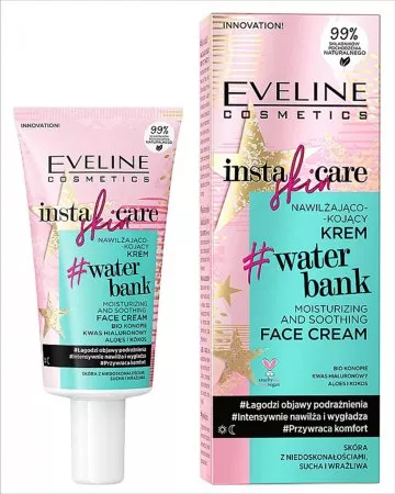 Eveline Insta Skin Care, nawilżająco-kojący krem na dzień i na noc, 50ml