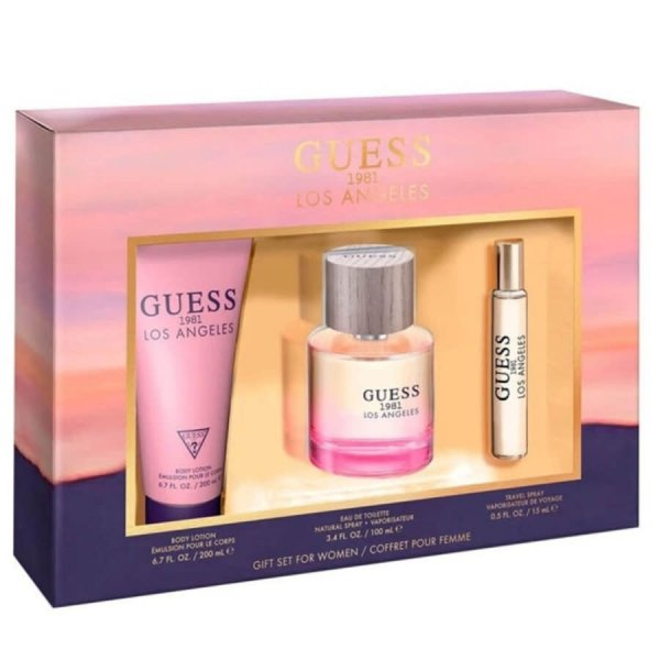 Guess 1981 Los Angeles Women zestaw woda toaletowa spray 100ml + balsam do ciała 200ml + woda perfumowana spray 15ml (W)