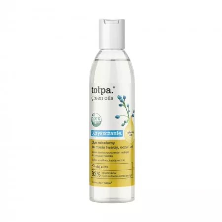 Tołpa Green Oils, oczyszczający płyn micelarny do mycia twarzy, oczu i ust, 200ml