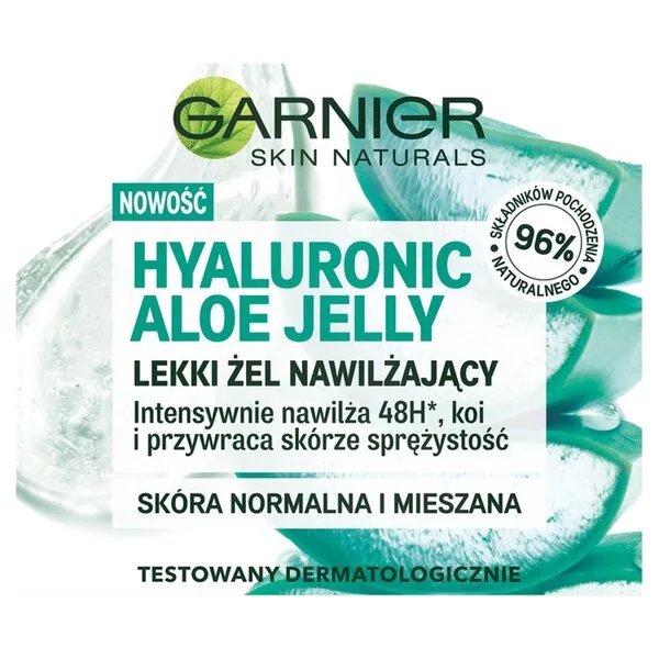Garnier Hyaluronic Aloe Jelly Lekki żel-krem nawilżający do twarzy z kwasem hialuronowym i ekstraktem z aloesu 50ml
