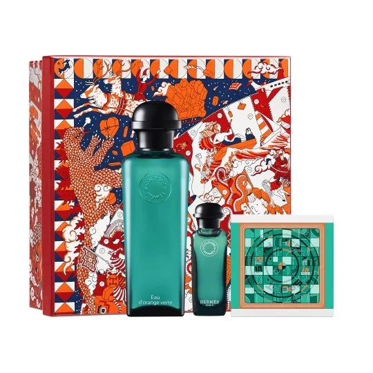 Hermes Eau d'Orange Verte zestaw woda kolońska spray 100ml + woda kolońska 7.5ml + mydło w kostce 50g (U)
