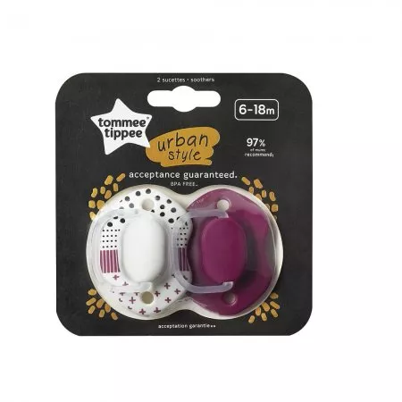 Tommee Tippee Urban smoczek uspokajający dla dzieci 6-18m Girl 2szt