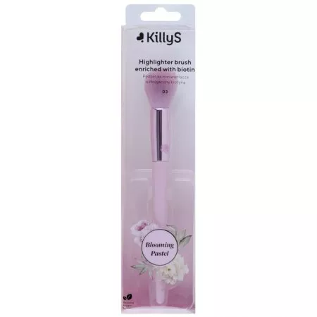 KillyS Blooming Pastel Highlighter Brush pędzel do rozświetlacza wzbogacony biotyną 03