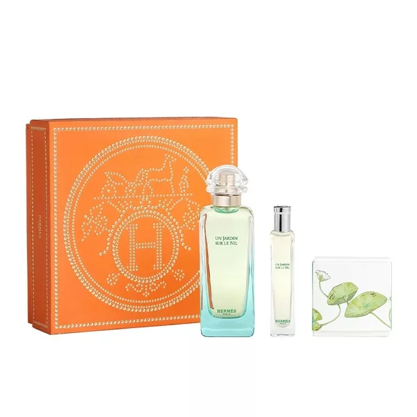 Hermes Un Jardin Sur Le Nil zestaw woda toaletowa spray 100ml + woda toaletowa spray 15ml + mydło w kostce 50g (U)
