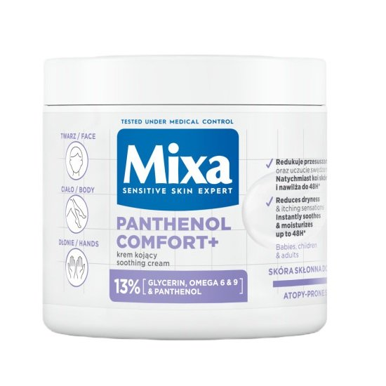 Mixa Panthenol Comfort+ kojący krem ochronny do twarzy dłoni i ciała 400ml