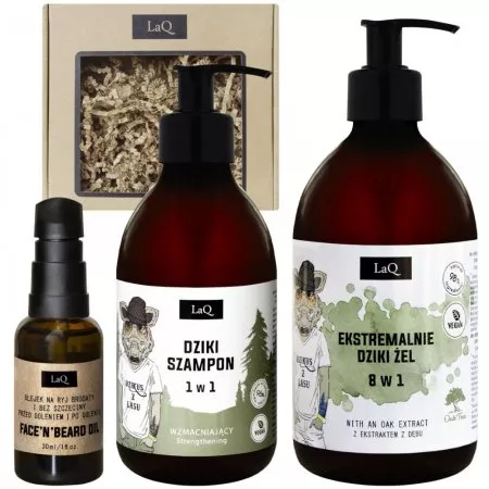 LaQ, Zestaw: Dzikus z lasu - żel pod prysznic, olej i szampon