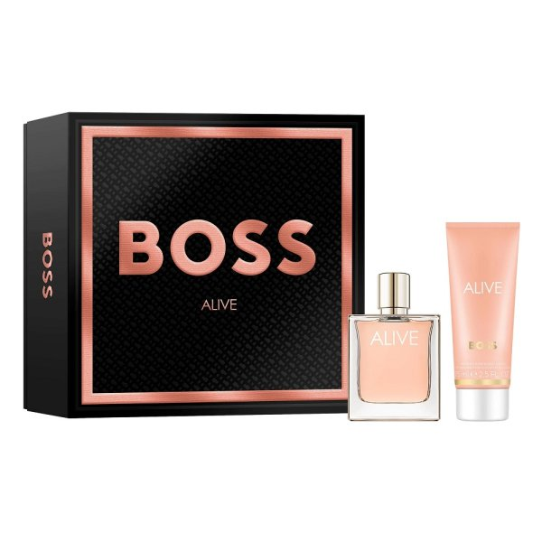 Hugo Boss Alive zestaw prezentowy dla kobiet woda perfumowana 50ml + balsam do ciała 75ml drzewno-aromatyczny