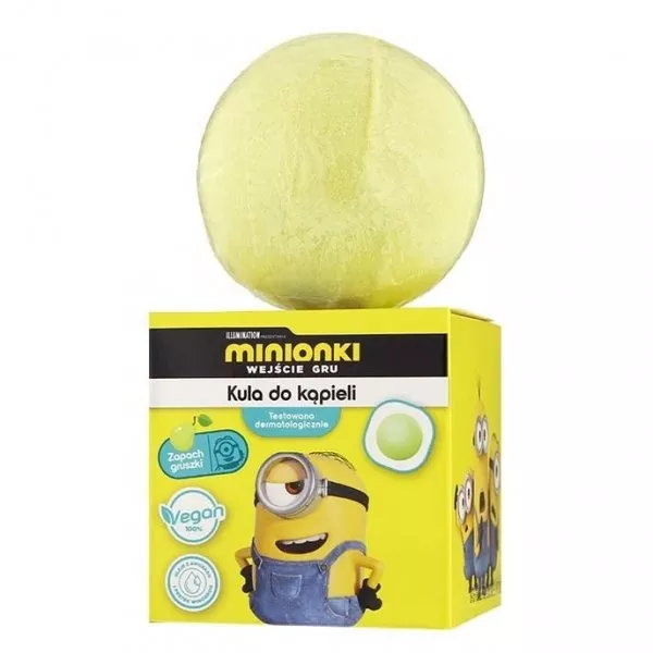 Minionki Musująca kula do kąpieli dla dzieci, Gruszka 165g