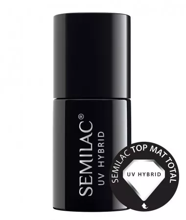 Semilac, Top Mat Total, matowy top coat hybrydowy, 7ml