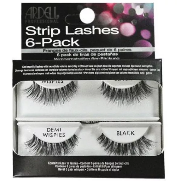Ardell Strip Lashes 6-Pack Demi Wispies 6 par sztucznych rzęs Black