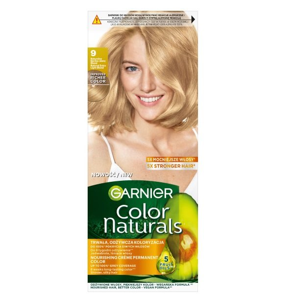 Garnier Color Naturals odżywcza farba do włosów 9 Naturalny Bardzo Jasny Blond