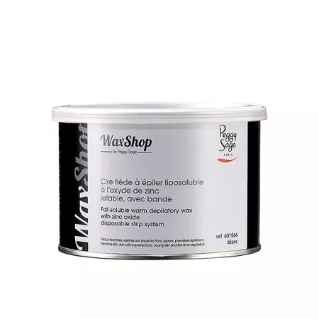 Peggy Sage, wosk do depilacji rozpuszczalny w letniej temperaturze do skóry wrażliwej, biały, 400ml