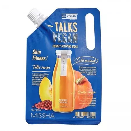 Missha Talks Vegan Squeeze Pocket Sleeping Mask wygładzająca maseczka całonocna dla skóry problematycznej Skin Fitness 10g