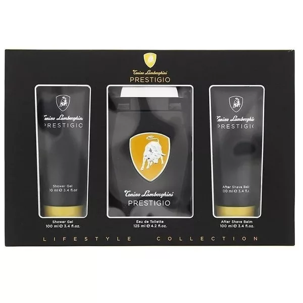 Tonino Lamborghini Prestigio zestaw woda toaletowa spray 125ml + balsam po goleniu 100ml + żel pod prysznic 100ml (M)