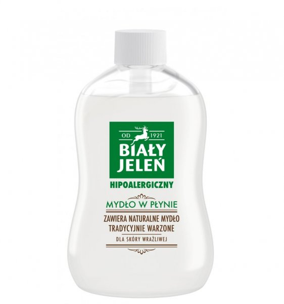 Biały Jeleń Hipoalergiczne mydło naturalne w płynie zapas 500ml