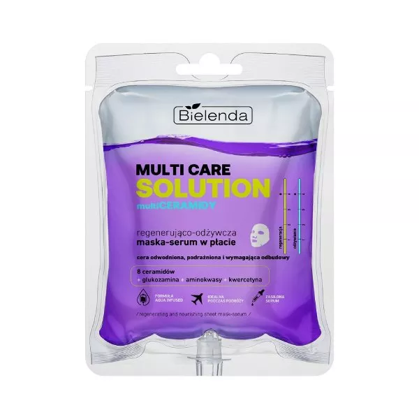 Bielenda Multi Care Solution MultiCERAMIDY, regenerująco - odżywcza maska-serum w płacie, 1szt.