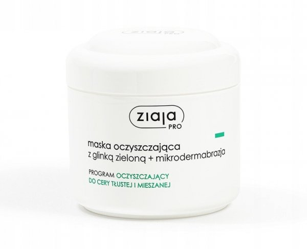Ziaja PRO, Program oczyszczający, maska oczyszczająca z glinką zieloną + mikrodermabrazja, 250ml