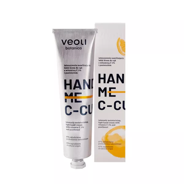 Veoli Botanica Hand Me C-Cure, intensywnie nawilżający, lekki krem do rąk z witaminą C 3% i pantenolem, 75ml