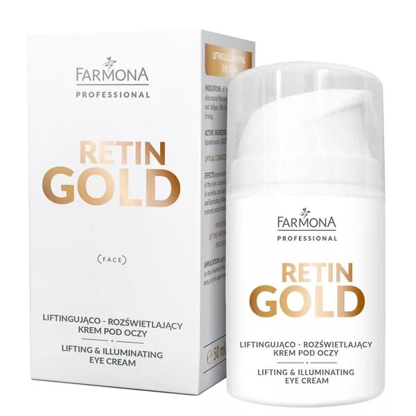 Farmona Professional Retin Gold, Liftingująco-rozświetlający krem pod oczy, 50ml