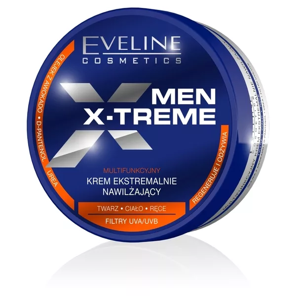 Eveline Men X-Treme, multifunkcyjny krem ekstremalnie nawilżający do twarzy i ciała, 200ml